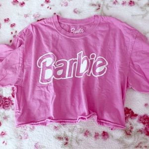 Barbie dark pink crop t shirt size L